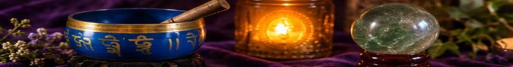 Tibetan Singing Bowl and crystal ball you might see at your reading with Carey